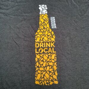 Drink Local West Virginia Craft Beer Shirt Men XXL Loving WV Beer Brewery Gray
